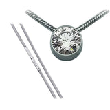 BTiff Signity Star Brighter than Diamond Tension Set Steel Solitaire Pendant