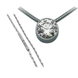 BTiff Signity Star Brighter than Diamond Tension Set Steel Solitaire Pendant