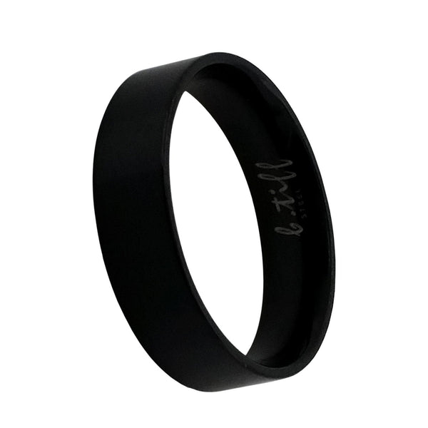 B.Tiff Brushed Band Ring Black, Gold, Steel, Rose Gold