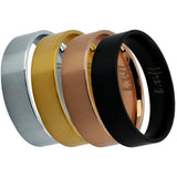 B.Tiff Brushed Band Ring Black, Gold, Steel, Rose Gold