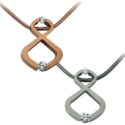 B.Tiff Signity Star Brighter than Diamond Tension Set Steel Infinite Pendant